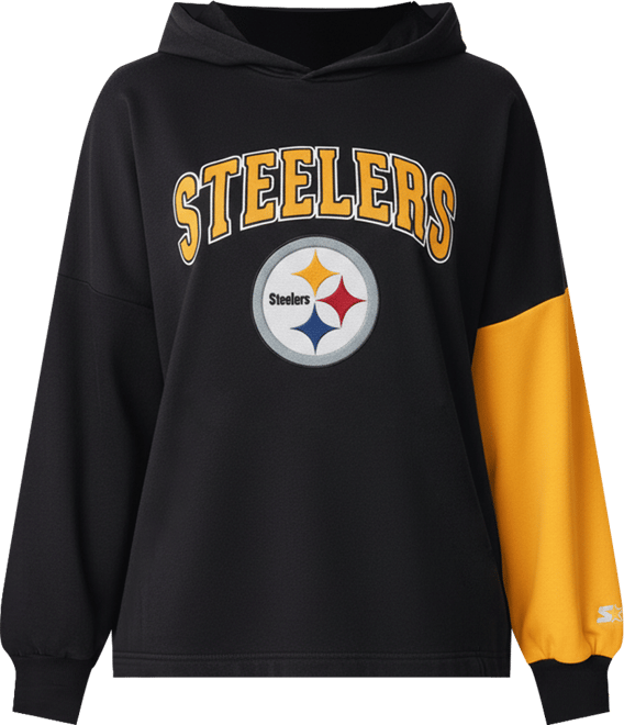Women's Black Pittsburgh Steelers Power Move Long Sleeve Pullover Hoodie