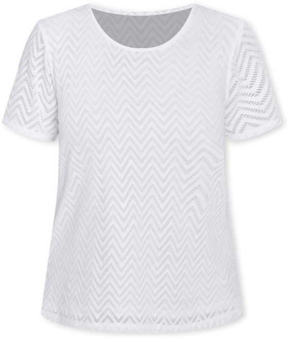 Women's Classic Textured Chevron Lace Back Top