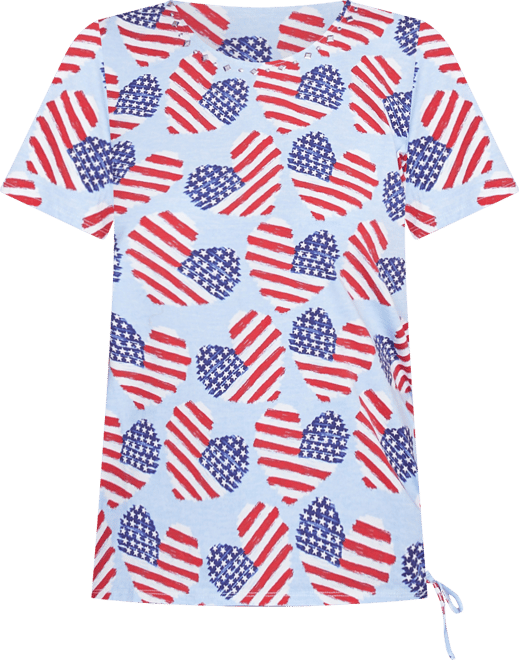 Women's Flag Heart Top with Side Ruching