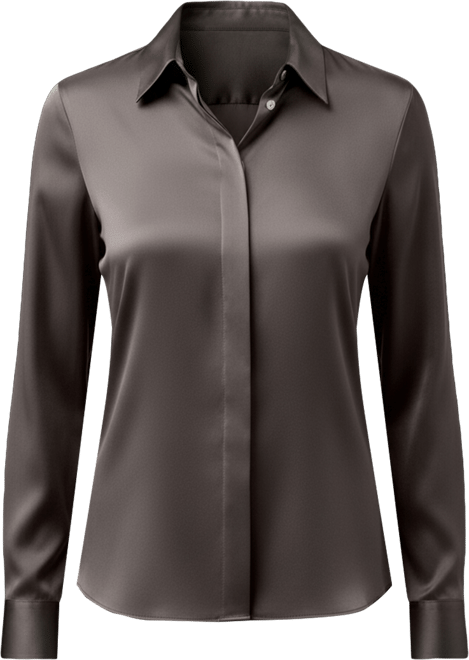 Women's Elegant Silhouette Silk Shirt