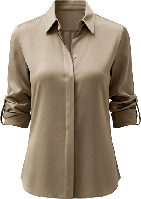 Women's Elegant Silhouette Silk Shirt