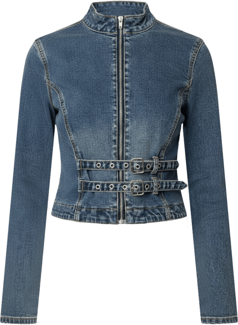 Women's Double Buckle Denim Jacket