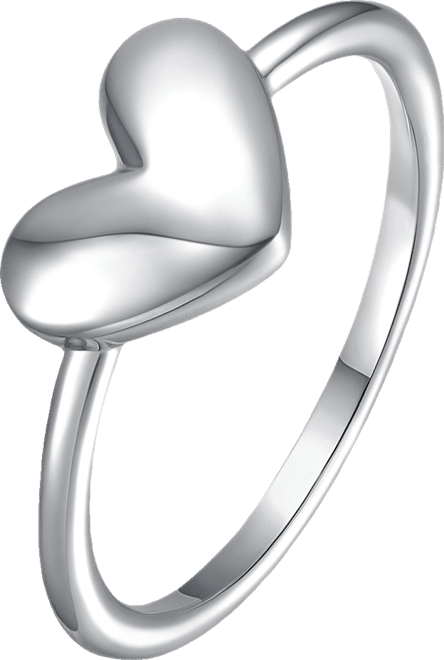 Minimalist Heart-Shaped Band Ring in White Gold Plated, 14K Gold Plated, or 18K Rose Gold Plated