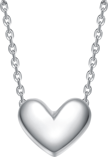 Minimalist Heart Pendant Necklace in White Gold Plated, 14K Gold Plated, or 18K Rose Gold Plated