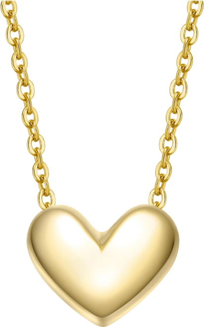 Minimalist Heart Pendant Necklace in White Gold Plated, 14K Gold Plated, or 18K Rose Gold Plated