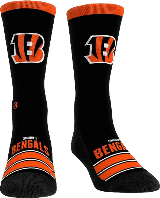 Men's and Women's Cincinnati Bengals Gametime Stripe&nbsp;Crew Socks