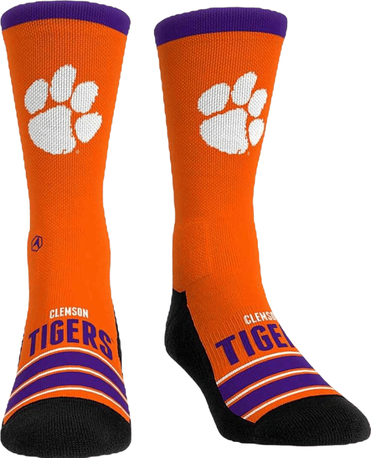 Men's and Women's Clemson Tigers Gametime Stripe&nbsp;Crew Socks