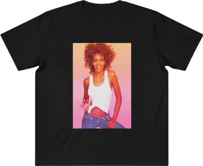 Trendy Plus Size Cotton Whitney Houston Graphic Tee