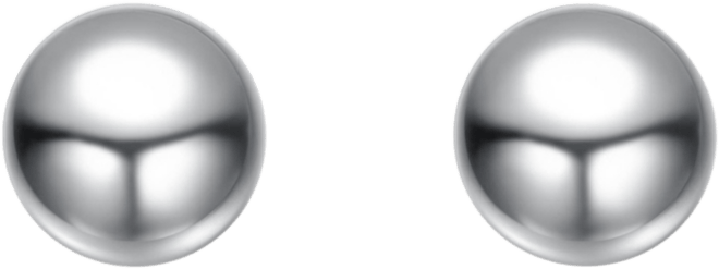 Sterling Silver White Gold Plated Round Ball Stud Earrings