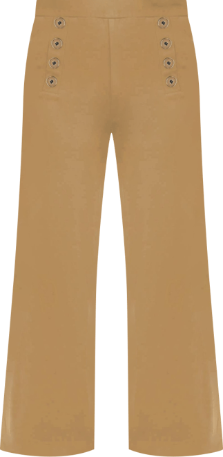 Women's Wide Leg Pant with Button Detail