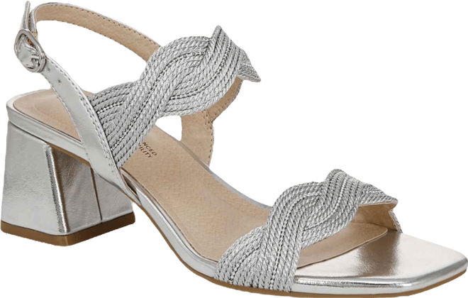 Women's Charnelle Angled Block Heel Square Open Toe Slingback Dress Sandals