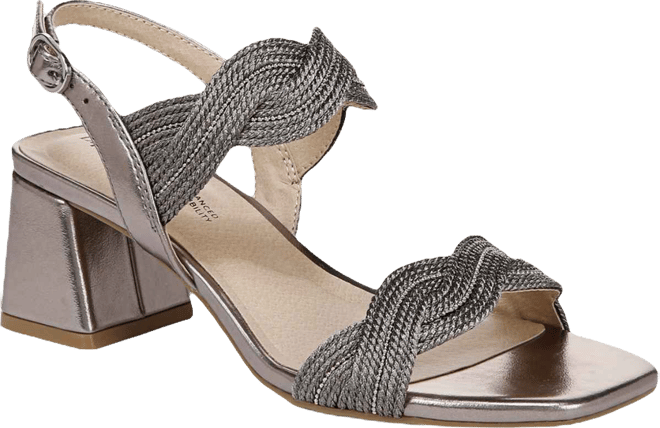 Women's Charnelle Angled Block Heel Square Open Toe Slingback Dress Sandals