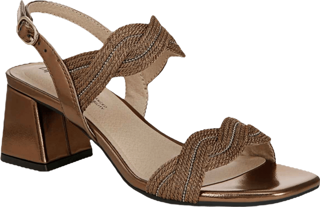 Women's Charnelle Angled Block Heel Square Open Toe Slingback Dress Sandals