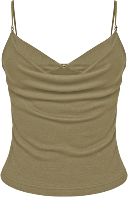Women's Layered Bra Cowl Neck Top