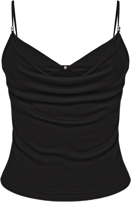 Women's Layered Bra Cowl Neck Top