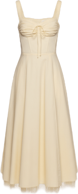 white classy midi dress White Linen High-Low Dress – Elegant Midi with Chiffon Hem White / XL