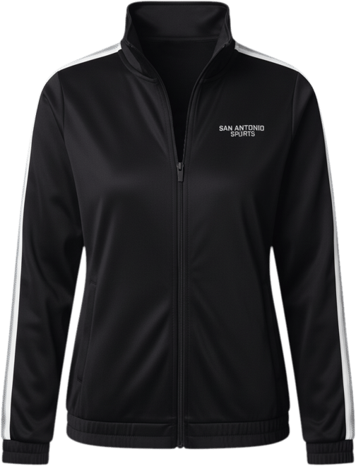 Women's Black/Silver San Antonio Spurs Rebel Sequin Bling Full-Zip Track Jacket
