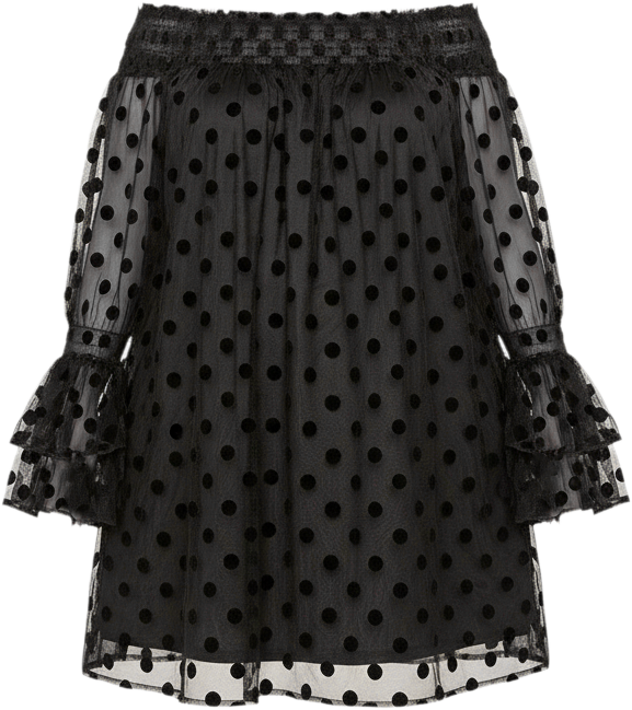 Women's Plus Size Off Shoulder Polka Dot Dress