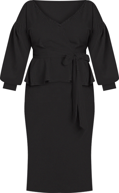 Women's Plus Size Off Shoulder Peplum Midi Dress