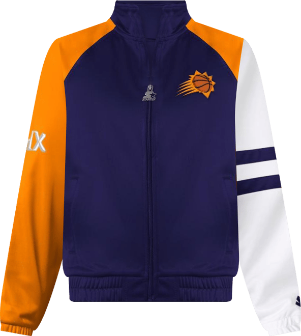 Women's Purple Phoenix Suns Line Up Dolman Raglan Full-Zip Track Jacket