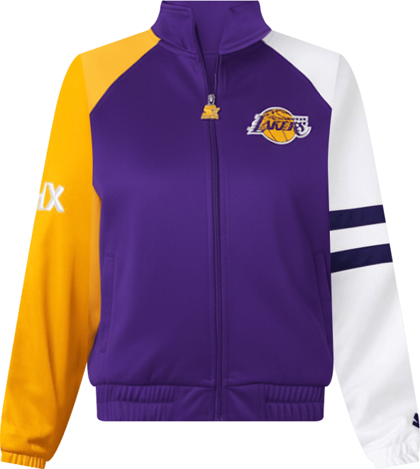 Women's Purple Los Angeles Lakers Line Up Dolman Raglan Full-Zip Track Jacket