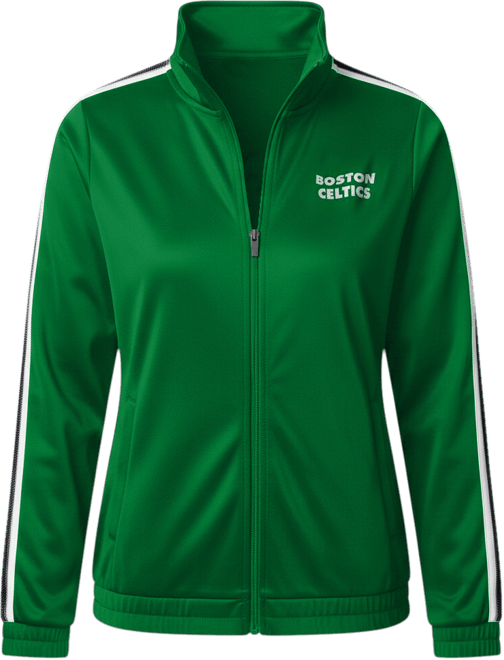 Women's Kelly Green/Gray Boston Celtics Rebel Sequin Bling Full-Zip Track Jacket