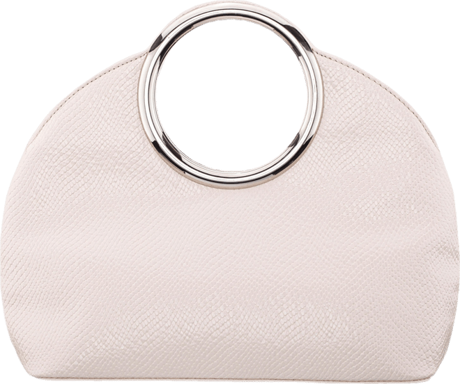 Metal Handles Embossed Snake Hobo Bag