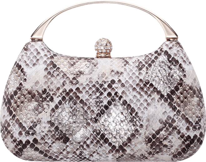 Snake Minaudiere with Crystal Clasp Bag
