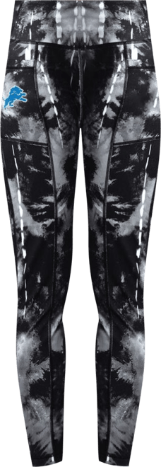 Women's Black Detroit Lions Serena Tie-Dye Leggings