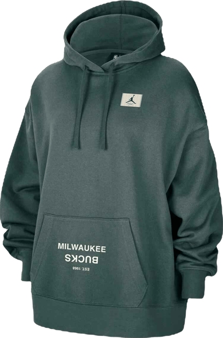 Women's Green Milwaukee Bucks Courtside Statement Edition Oversize Pullover Hoodie