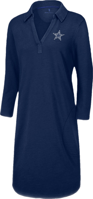 Women's Navy Dallas Cowboys Ashby Isles Three-Quarter Length Sleeve Pullover Jersey Dress