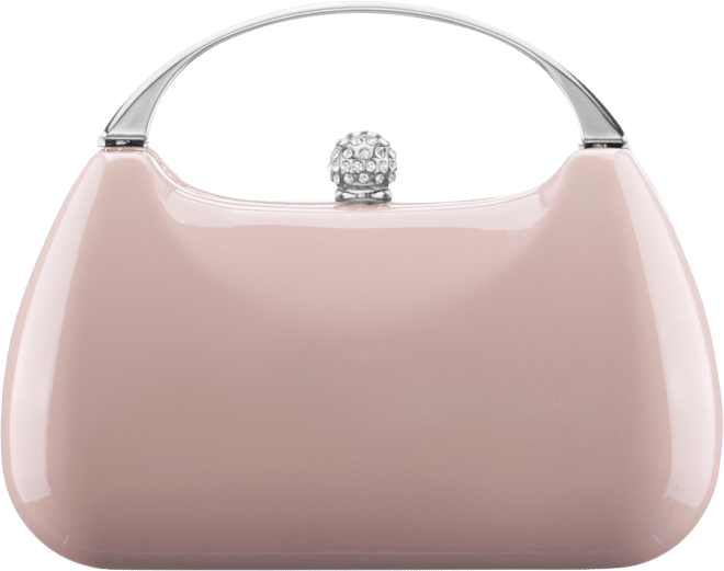 Patent Minaudiere with Metal Handle Clutch