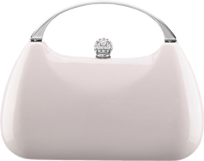 Patent Minaudiere with Metal Handle Clutch