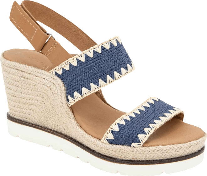 Women's Evora Stitched-Trim Wedge Sandals