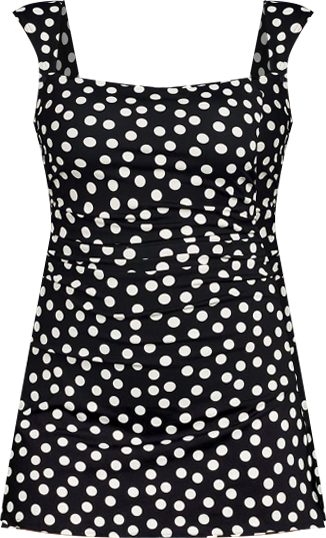 Women's Smoothing Square Neck Ruched Swim Dress Swimsuit