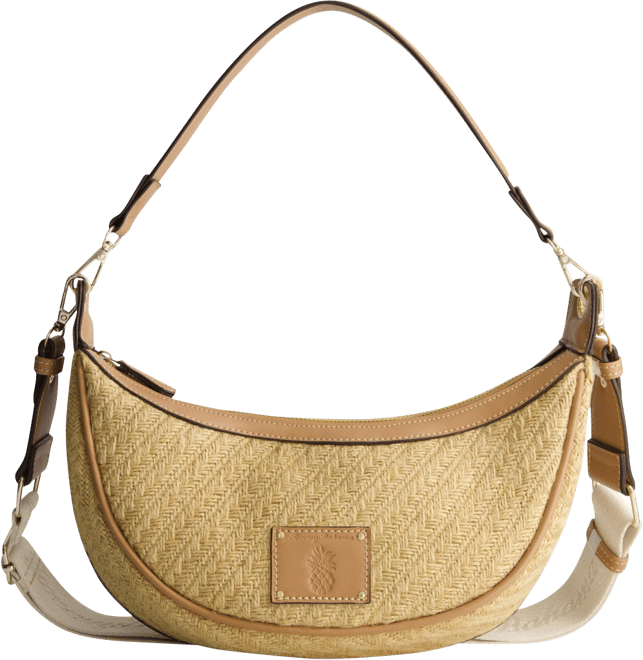 Tommy Bahama Raffia Crescent Hobo Bag