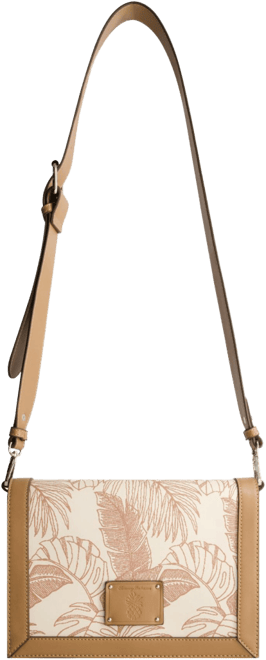 Graphic Leaf Print City Messenger Bag