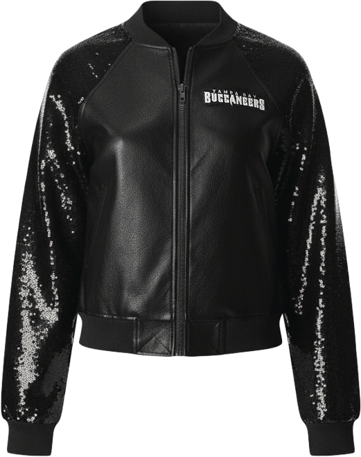 Women's Black Tampa Bay Buccaneers Sequin Full-Zip Jacket