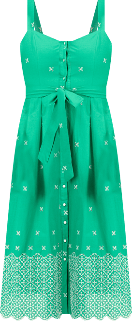 Women's Cotton Eyelet Midi Dress