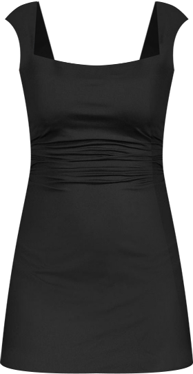 Women's Smoothing Square Neck Ruched Swim Dress Swimsuit