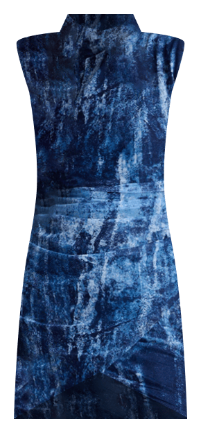 Women's Printed Ruched Faux-Wrap Mini Dress