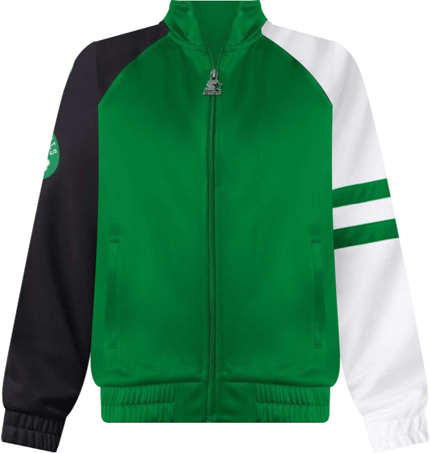 Women's Kelly Green Boston Celtics Line Up Dolman Raglan Full-Zip Track Jacket