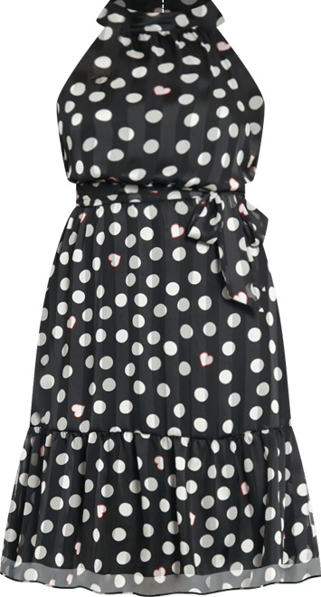 Plus Size Printed Mock-Neck Sleeveless Dress