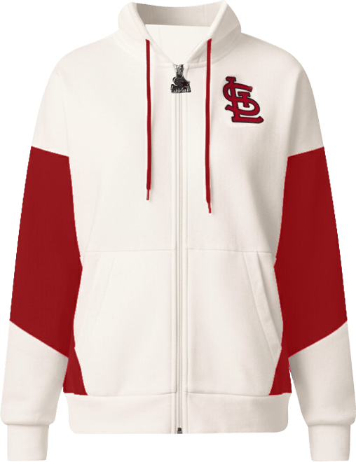 Women's White St. Louis Cardinals Scrimmage Full-Zip Hoodie