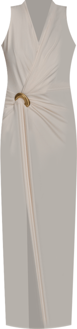 Women's Draped Faux-Wrap Gown