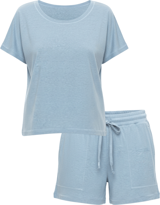 Women's Lauren Linen Jersey Pullover Top and Shorts Sleepwear