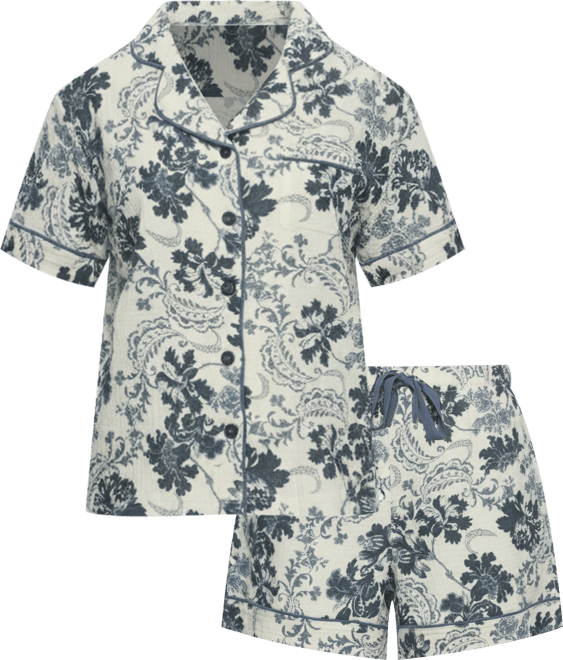 Women's Calista Cotton Gauze Short Sleeve Pajama Short Set