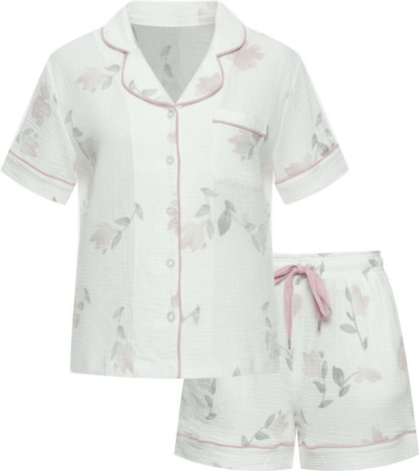 Women's Calista Cotton Gauze Short Sleeve Pajama Short Set