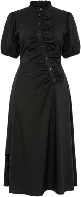 Women's Plus Size Asymmetrical Ruffle Shirt Dress