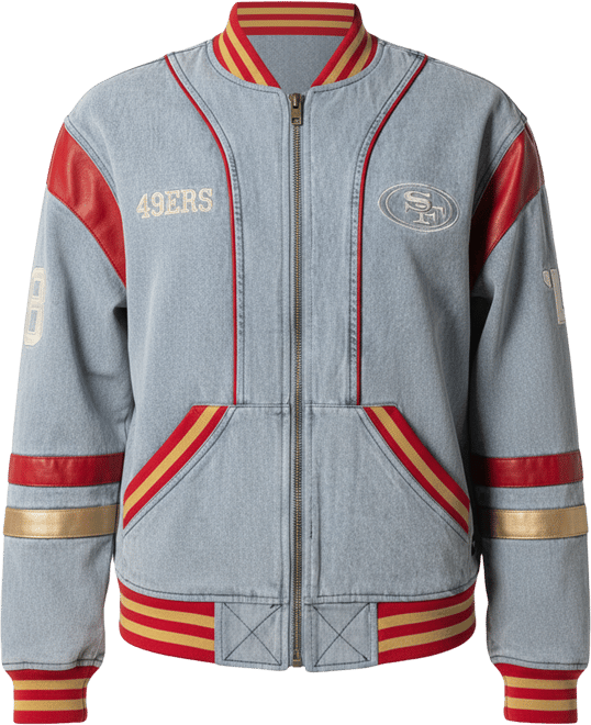 Men's and Women's Francisco 49ers-Denim Jacket